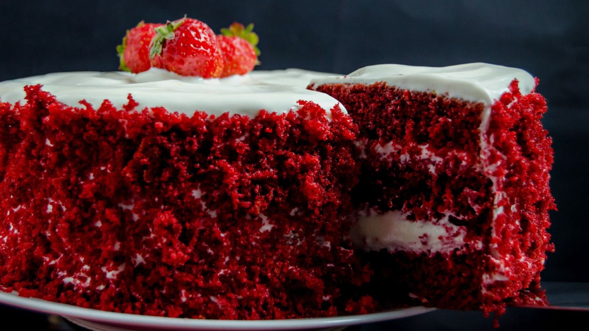 A red velour cake for valentine's day