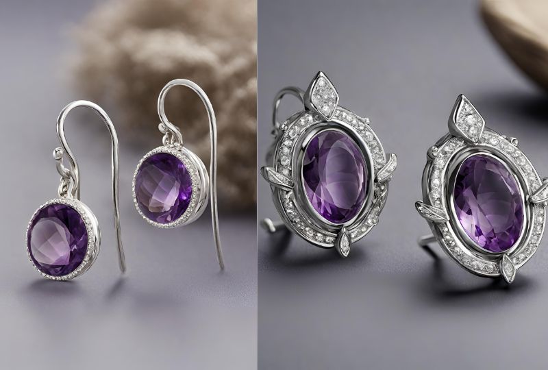 Amethyst Jewelry, amethsyt rings, amethyst rings for women, amethyst silver ring, amethyst earrings, earrings for women, amethyst earrings with strerling silver