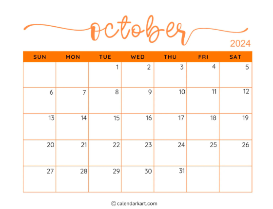 October 2024 calendar