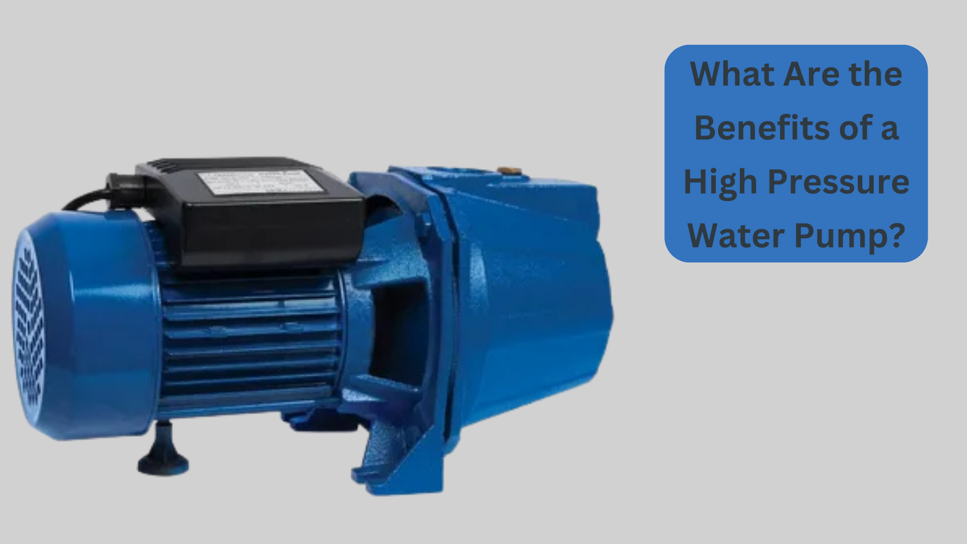 What Are the Benefits of a High Pressure Water Pump