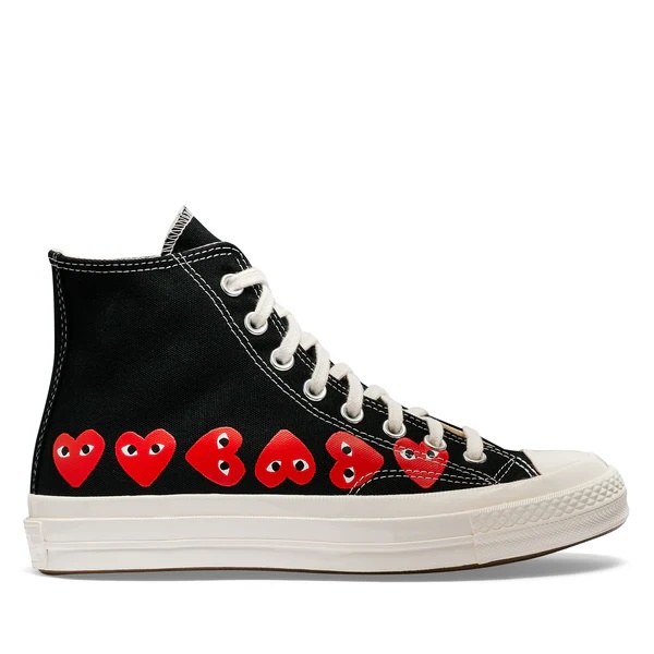 CDG CONVERSE MULTI HEARTS HIGH TOP BLACK