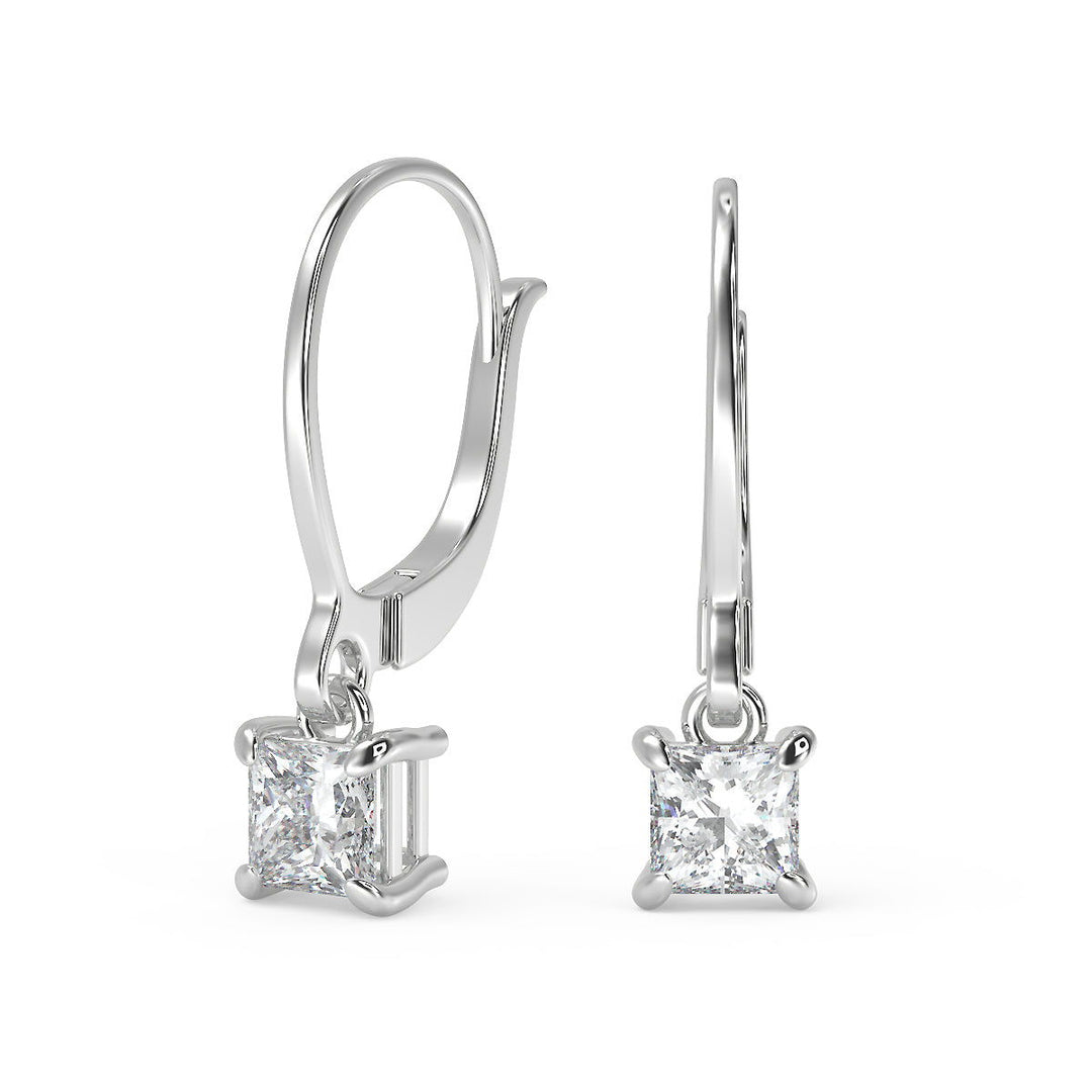 Diamond earrings princess cut